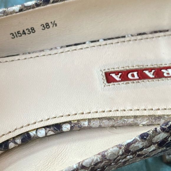 Prada heels ST Pitone Roccia Snake print heels sz 38.5 - Picture 10 of 12